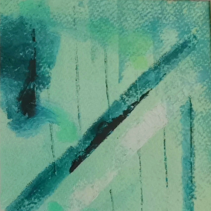 Green Shadows II - cold wax painting – Terrace Gallery Cornwall