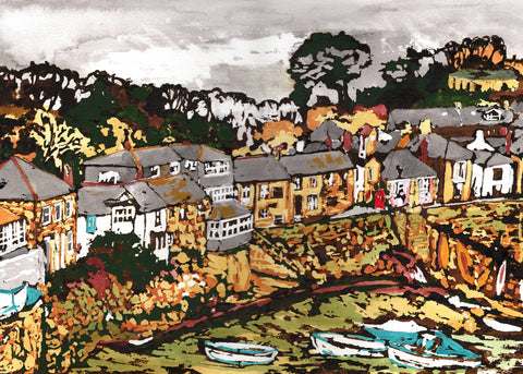 Mousehole harbour houses