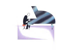 Jeeves and Wooster - Pianist - GICLEE PRINT