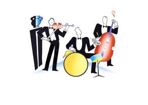 Jeeves and Wooster - Band - GICLEE PRINT