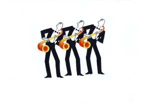 Jeeves and Wooster - Sax trio - GICLEE PRINT